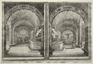 Ansichten der Villa von Pratolino: Zwei Ansichten der Grotte von Stefano della Bella