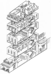 Georgianisches Haus im Querschnitt, ca. 1760-1790 (gezeichnet 2003) von Stephen Conlin