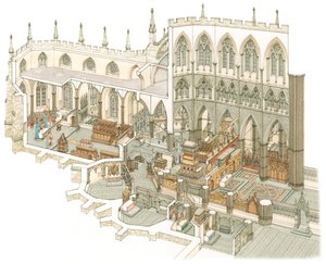 Das Ostende der Westminster Abbey kurz vor der Reformation, ca. 1500-1525