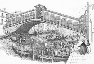 Die Rialtobrücke, Venedig im 18. Jahrhundert von Stephen Conlin