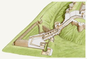 Der Sporn, Dover Castle, Kent, ca. 1800-2023 von Stephen Conlin