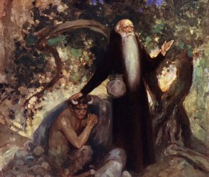 Der heilige Antonius und der Satyr