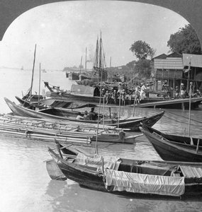 Blick auf den Irrawaddy-Fluss, Rangoon, Burma, 1908 von Stereo Travel Co