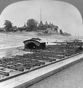Blick auf Sagaing vom Irrawaddy-Fluss, Burma, 1908 von Stereo Travel Co