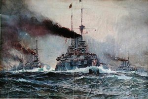 Die deutsche Flottille auf See