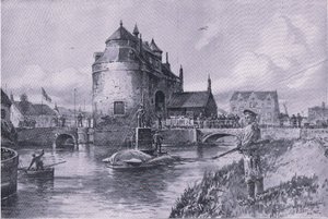 Ein sicherer Hafen in Brügge, aus Die illustrierte Geschichte des Weltkriegs 1914-1915, veröffentlicht von Union Berlagsefellfchaft