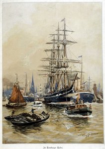 Der Hafen von Hamburg, Anfang 20. Jahrhundert von Willy Stoewer 