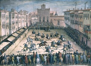 Pferderennen auf der Piazza Santa Croce, 1561-1562