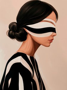 Elegante Frau mit Augenbinde