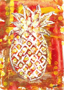 Lebhafte Tropische Ananas von Sunet Theron