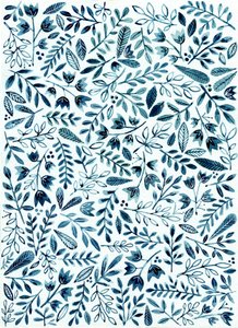 Blaues Blumenmuster