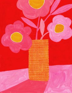 Kühne rosa Blumenvase