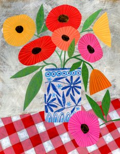 Lebhafte Sommermohnblumen