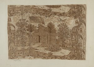 Historischer bedruckter Stoff, ca. 1940