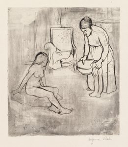 Großmutter mit Louise, Nackt auf dem Boden sitzend (Grand-Mère et Louise Nue Assise par Terre) von Suzanne Valadon