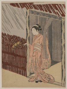 Ein Mädchen in Rosa, 1766 von Suzuki Harunobu
