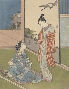 Ein Mädchen schreibt einen Brief von Suzuki Harunobu
