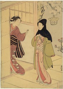 Ein Abendbesuch (Eine Parodie auf Junidan Soshi) von Suzuki Harunobu
