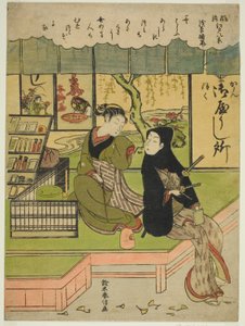 Klärendes Wetter in Asakusa (Asakusa no seiran), aus der Serie "Acht modische Ansichten von Edo (Furyu Edo hakkei)" von Suzuki Harunobu