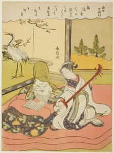 Fukurokuju, aus der Serie "Die sieben Glücksgötter in der schwebenden Welt" von Suzuki Harunobu
