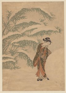 Mädchen und Schneeball von Suzuki Harunobu