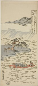 Nachtregen in Karasaki (Karasaki yau), aus der Serie "Acht Ansichten von Omi (Omi hakkei no uchi)" von Suzuki Harunobu