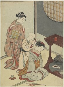 Nachtregen auf dem Teestand, nach 1766 von Suzuki Harunobu