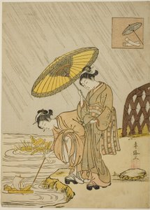 Ono no Komachi betet für Regen von Suzuki Harunobu