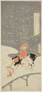 Sano-Überquerung bei Miwagasaki (Miwagasaki Sano no watari) von Suzuki Harunobu