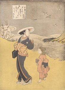 Der Juwelenfluss der Regenpfeifer, ein berühmter Ort in der Provinz Mutsu, aus der Serie S... von Suzuki Harunobu
