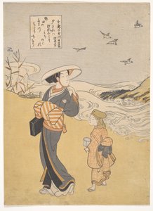 Der Juwelenfluss der Regenpfeifer, ein berühmter Ort in der Provinz Mutsu, aus der Serie Sechs Juwelenflüsse