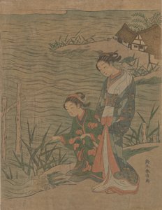 Zwei junge Damen am Ufer, ca. 1768 von Suzuki Harunobu