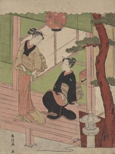 Zwei junge Frauen auf einer Veranda, ca. 1766-70 von Suzuki Harunobu