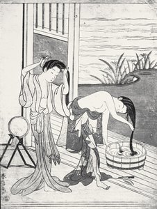 Junge Frauen bei ihrer Toilette von Suzuki Harunobu