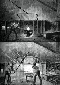 Puddlers bei der Arbeit, um 1880