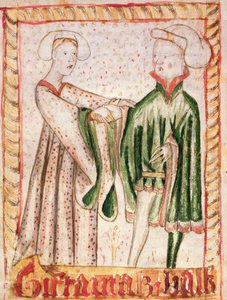 Eine Hochzeit, aus den Nationalen Gesetzbüchern von Magnus Eriksson (1319-64) ca. 1450