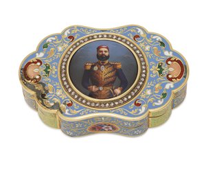 Goldene Schatulle mit emailliertem Porträt von Vizekönig Abbas I. von Ägypten, ca. 1820 (Gold, Emaille & Diamanten)