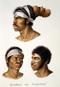 Eingeborene von New Holland (Australien), aus Ethnologische Studie verschiedener Rassentypen von verschiedenen Kontinenten, von C.I. Brodtmann, 1824 von Swiss School