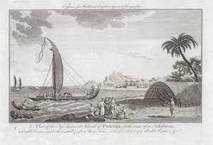 Ansicht der neu entdeckten Insel Ulieta mit einigen der Einwohner von Sydney Parkinson