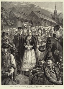 Unser Künstler in Norwegen, eine Bauernhochzeit in Vossevangen von Sydney Prior Hall