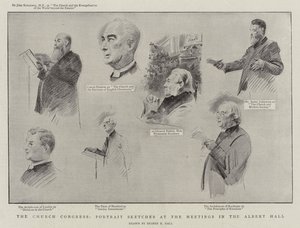 Der Kirchenkongress, Porträtskizzen bei den Treffen in der Albert Hall von Sydney Prior Hall