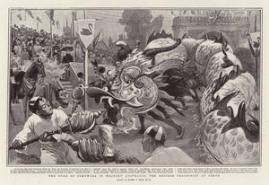Der Herzog von Cornwall in Westaustralien, die chinesische Prozession in Perth