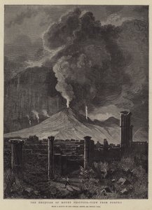 Der Ausbruch des Vesuvs, Blick von Pompeji
