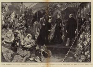 Gartenparty der Königin im Buckingham Palace, Ankunft Ihrer Majestät am königlichen Pavillon