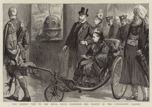 Der Besuch der Königin bei der Royal Naval Exhibition, Ihre Majestät in der Camperdown-Galerie von Sydney Prior Hall
