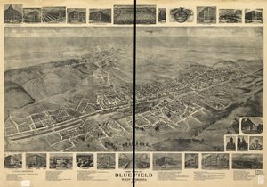 Luftaufnahme von Bluefield, West Virginia 1911 von T. M. Fowler
