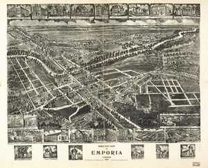 Vogelperspektive von Emporia, Virginia 1907