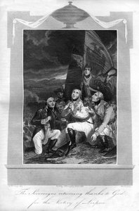 Die Souveräne danken Gott für den Sieg von Leipzig, 1816