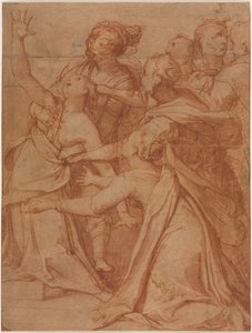Ein Wunder des Heiligen Philipp Benizzi: Die Heilung einer besessenen Frau, ca. 1557 von Taddeo Zuccari