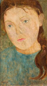Mädchen mit rotem Zopf von Tadeusz Makowski